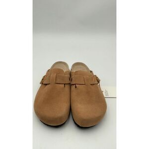 Quince Womens Water Repellent Suede Clog Mule Pecan Shoes 7